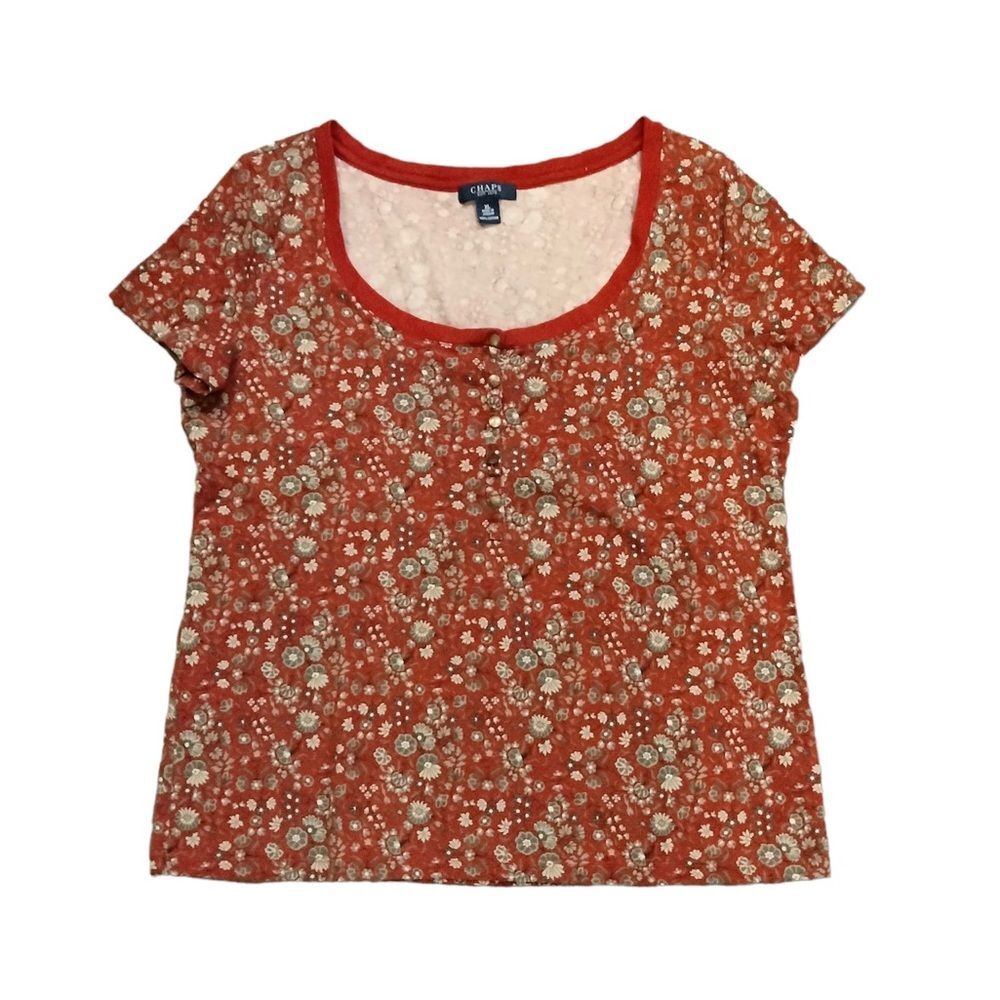 Chaps Ladies XL Scoop Neck Short Sleeve Tee Floral print